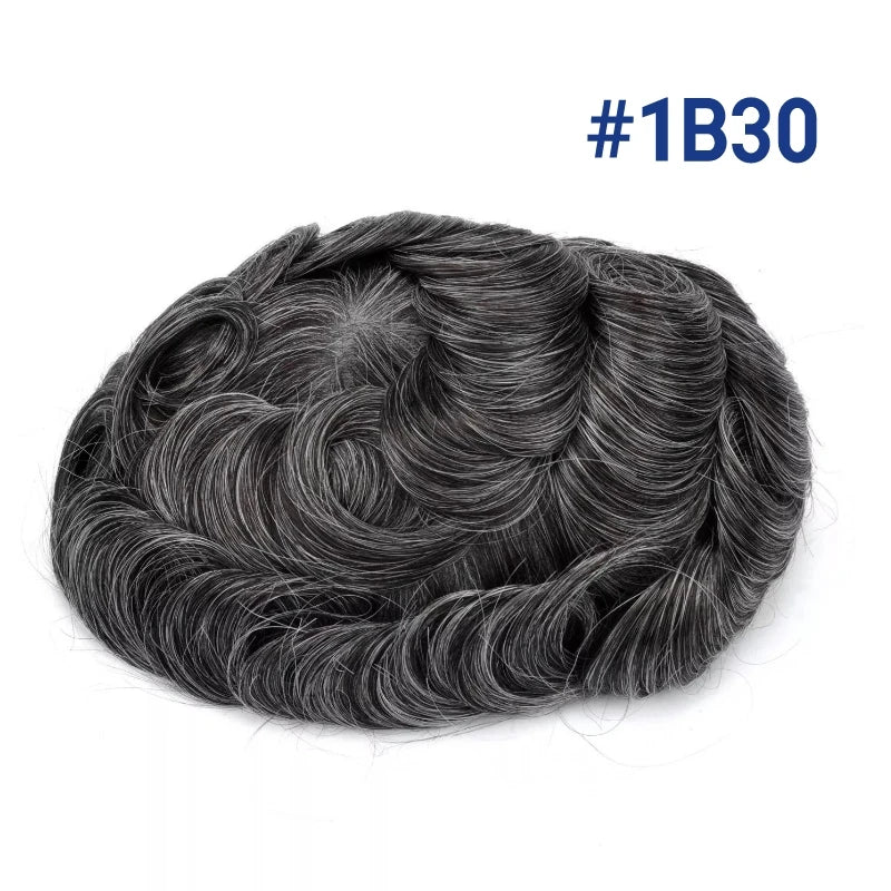 Straight Human HairProsthesis Toupee Men 6" Hair Replacement Systems -  Various Options Available