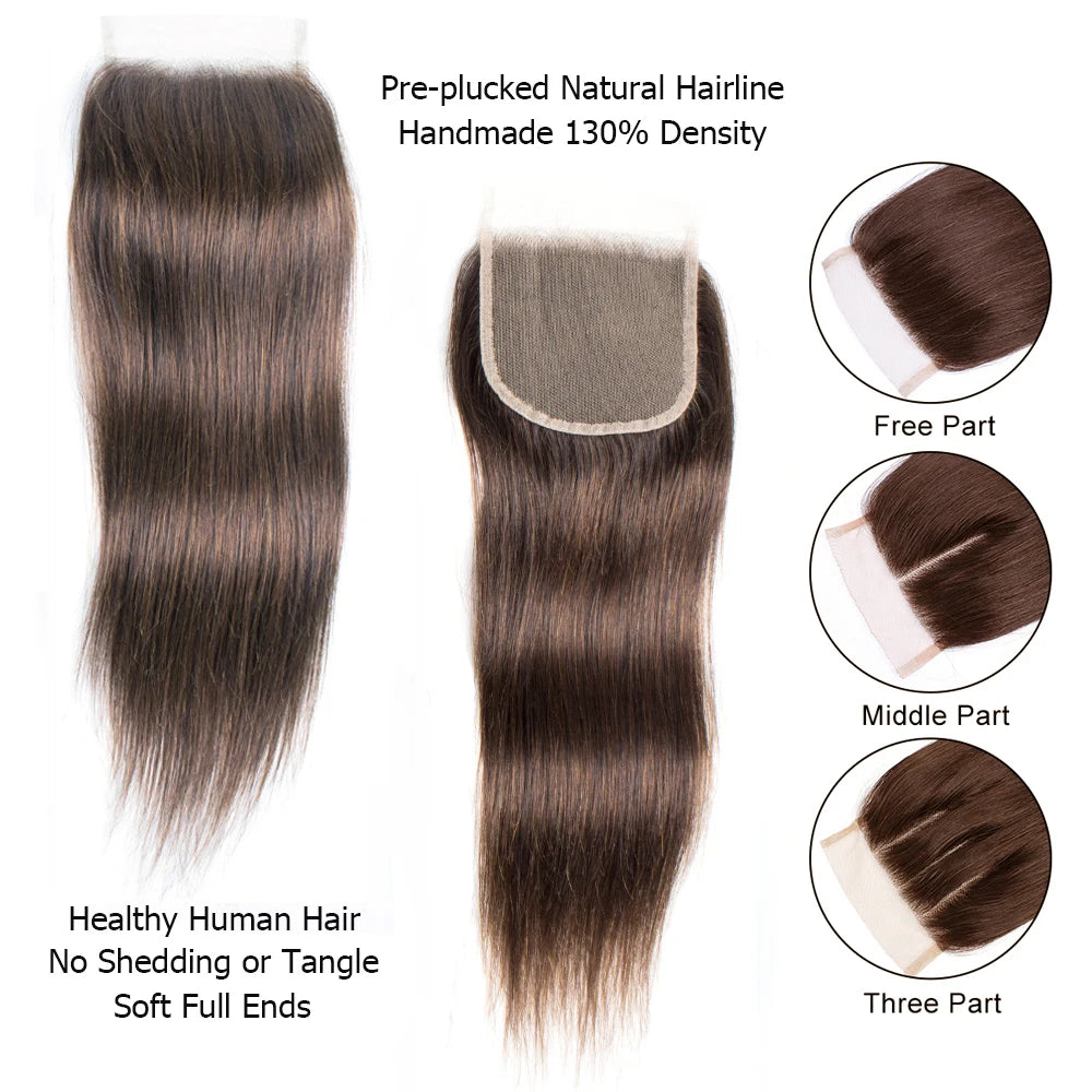 Straight Remy  Human Hair Transparent Lace & Closure - Various Options Available