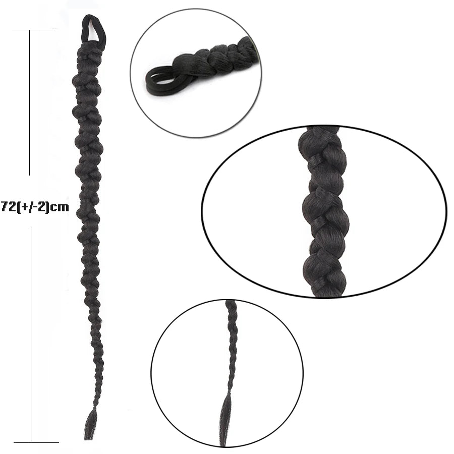 French Twist Braided Synthetic Chignon Ponytail With Hair Tie