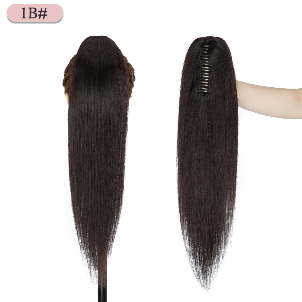 Straight Clip On 100% Human Hair Ponytails - Various Options Available