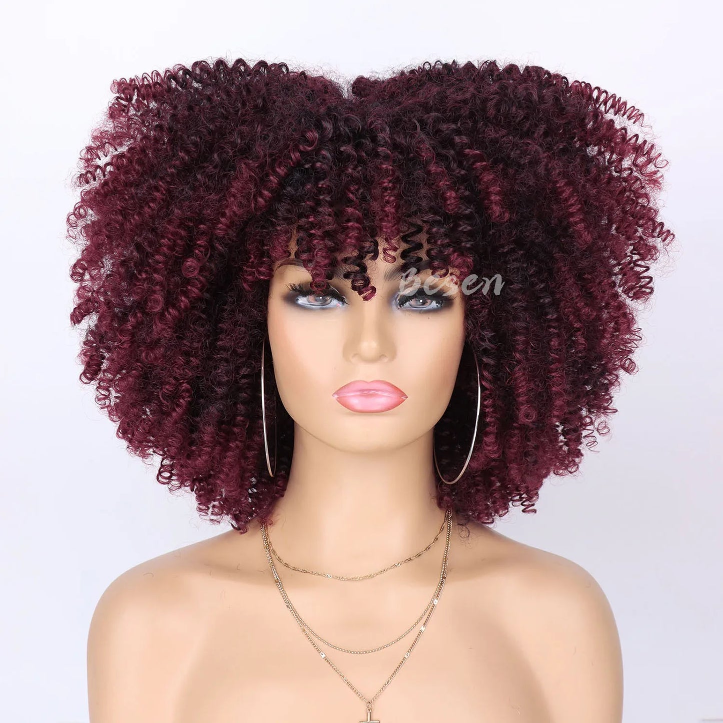 Synthetic Short Kinky Curly Wigs - Various Colors Available