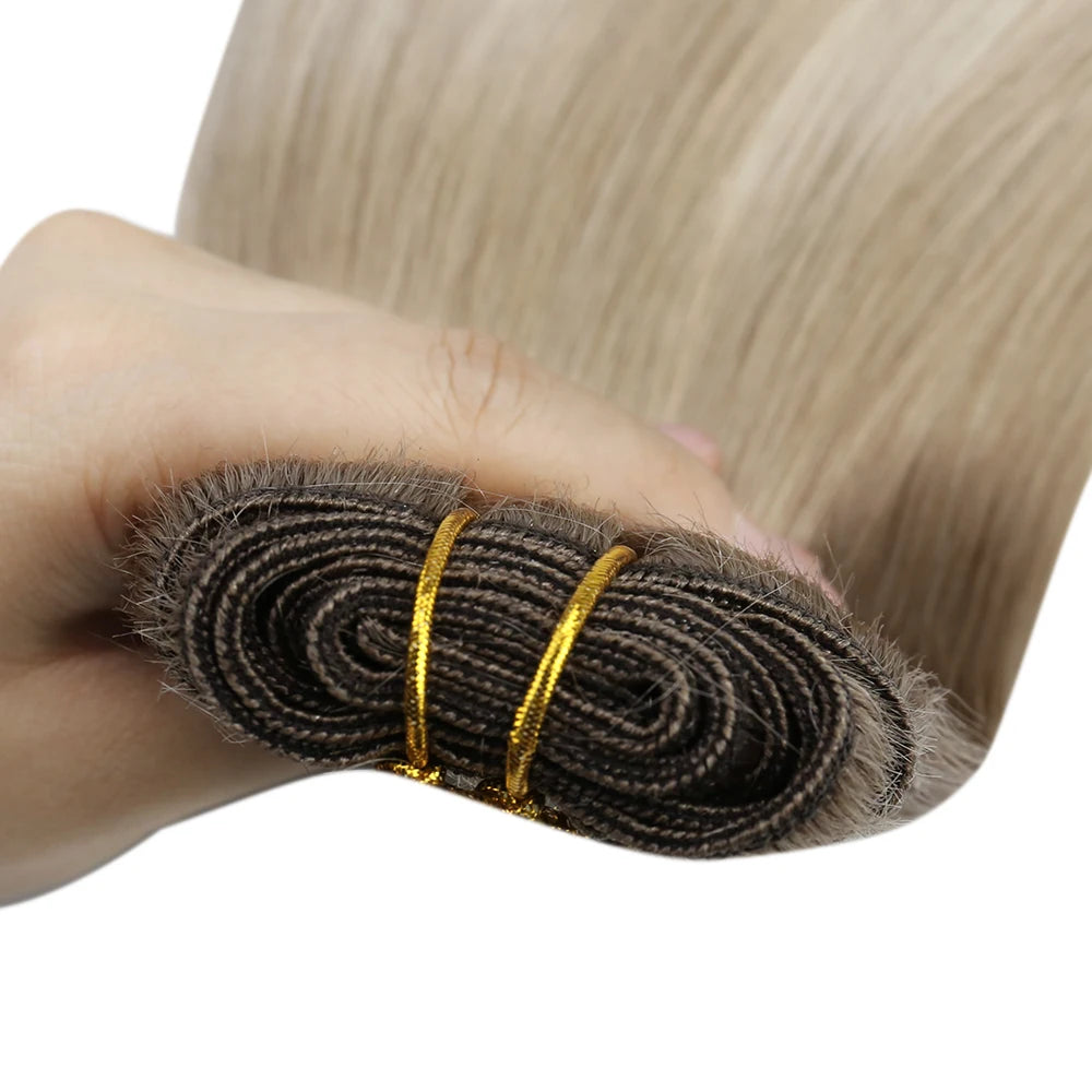 Straight Human Hair Bundles Weave Balayage Hair Pieces