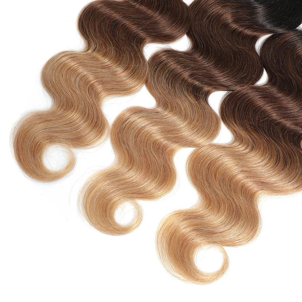 Body Wave Bundles Human Hair - Ombre Colored