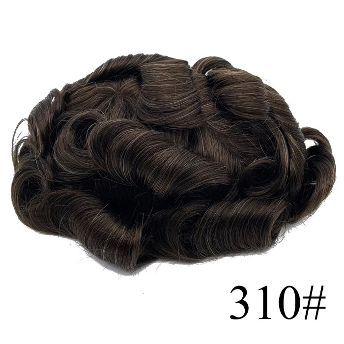 0.08mm Thickness PU Poly Base Double Knotted Toupee Human Hair - Capillary Prothesis