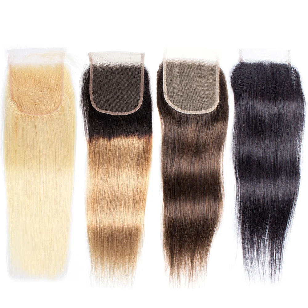 Straight Remy  Human Hair Transparent Lace & Closure - Various Options Available