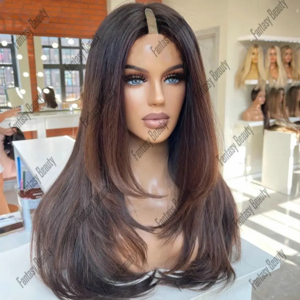 Straight U & V Part Human Hair Wigs