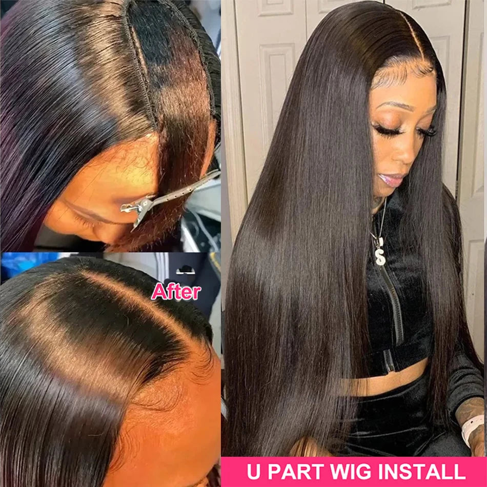 Straight U Part Human Hair Wig