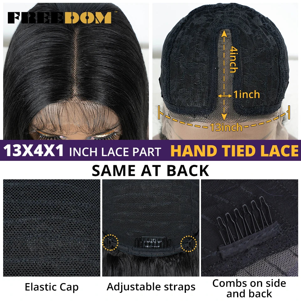 Synthetic Straight Lace Front Wigs With Baby Hair - Various Colors Available