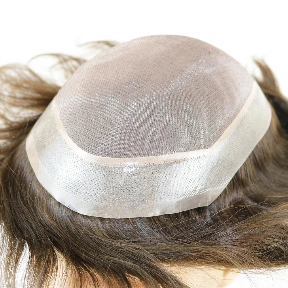 Durable Fine Mono PU Base Natural Hairline Toupee/Replacement Unit 100% Man Human Hair Prosthesis Capillary - Various Options Available
