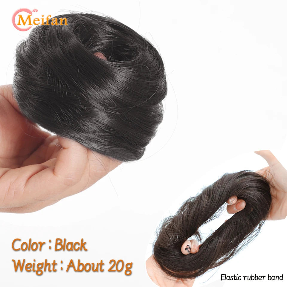 Synthetic Hair Bun with Elastic Band or Clip On - Various Options Available