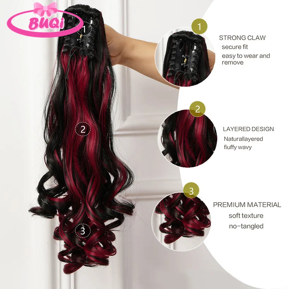 Body Wave Claw Clip On Synthetic Ponytails - Various Options Available