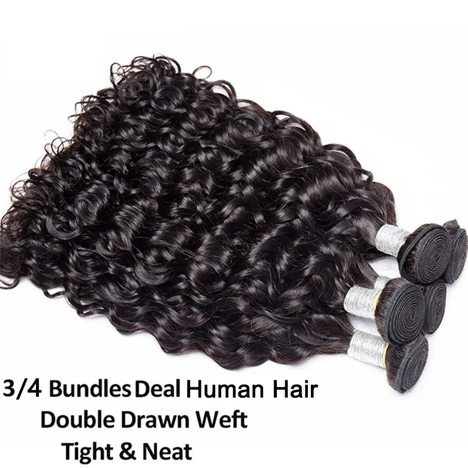 Peruvian Water Wave Human Hair 100% Unprocessed Virgin Bundles