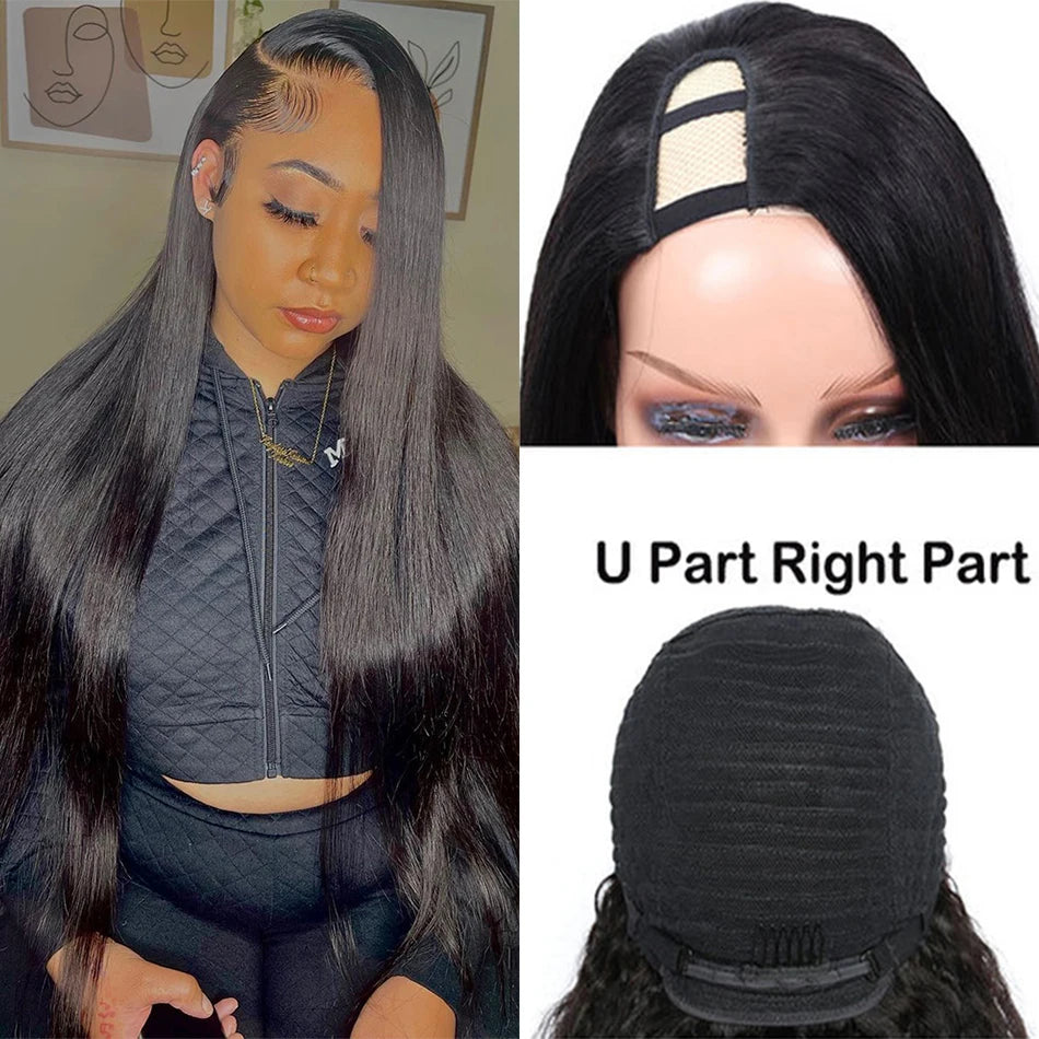 Straight U Part Human Hair Wig