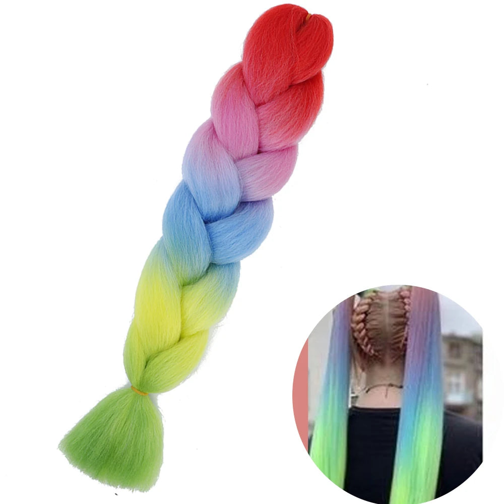 24" Synthetic Yaki Jumbo Braiding Hair - Various Colors Available