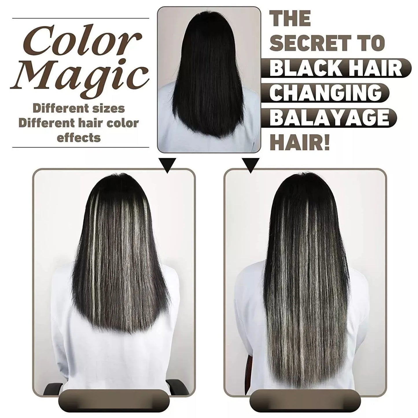 Gray Color Human Hair Seamless PU Clip In Hair Extensions - Straight