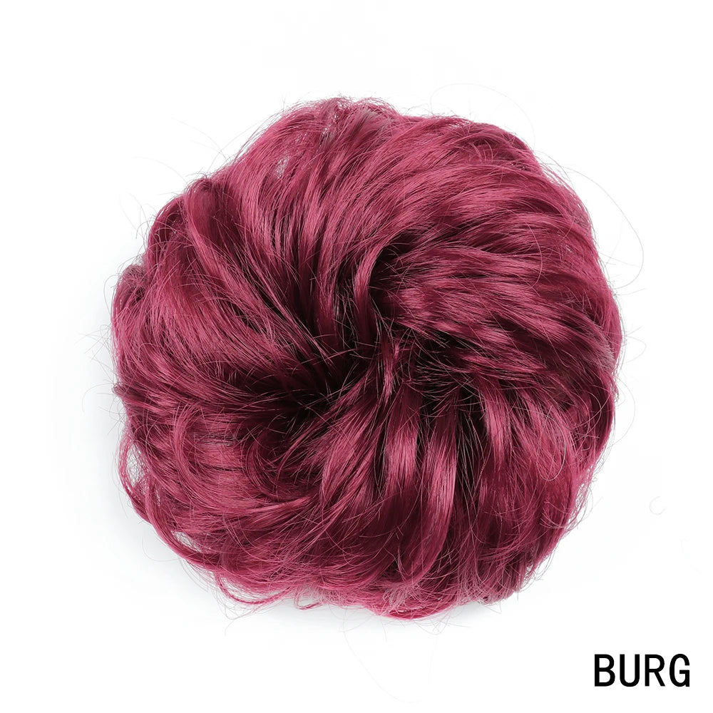 Synthetic Culrly Messy Ponytail Updo Bun with Elastic Band/Scrunchy