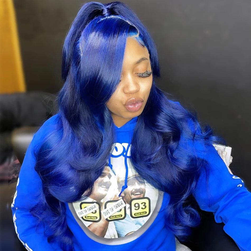 Blue Body Wave - Pre Plucked HD Transparent Lace Front Human Hair Wig