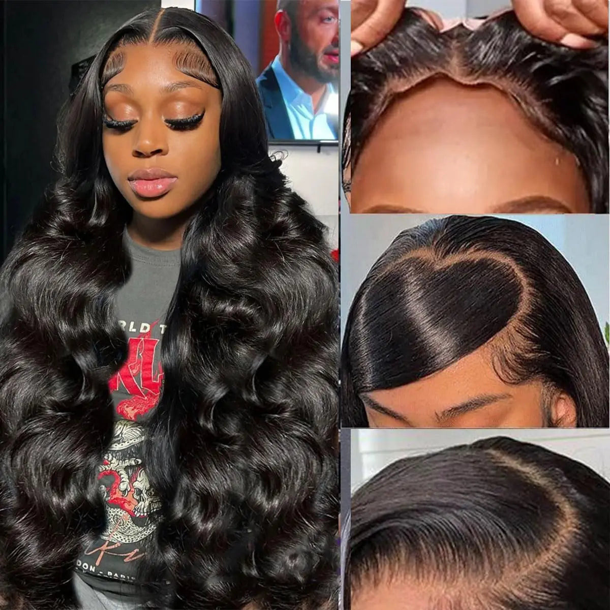 Body Wave - Glueless HD Transparent Pre Bleached Lace Closure Ready to Wear Wig