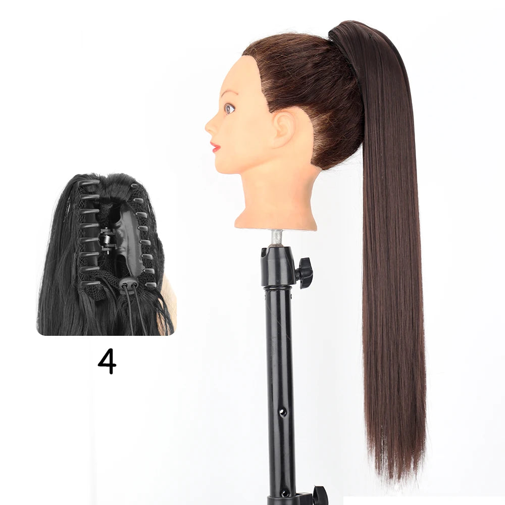 Synthetic 24" Long Wavy Claw Clip On Ponytail