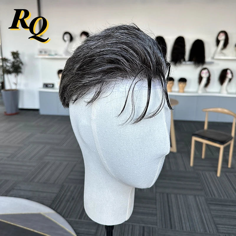 Pre Styled Men Thin Skin V Looped Human Hair Men's Hair Replacement Systems - Various Options Available