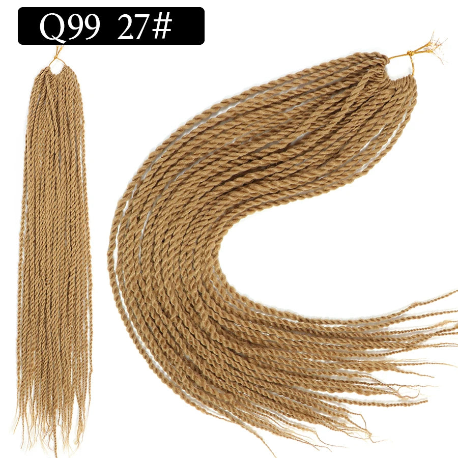 24 Inch Senegalese Twist Synthetic Crochet Braids - Various Colors Available