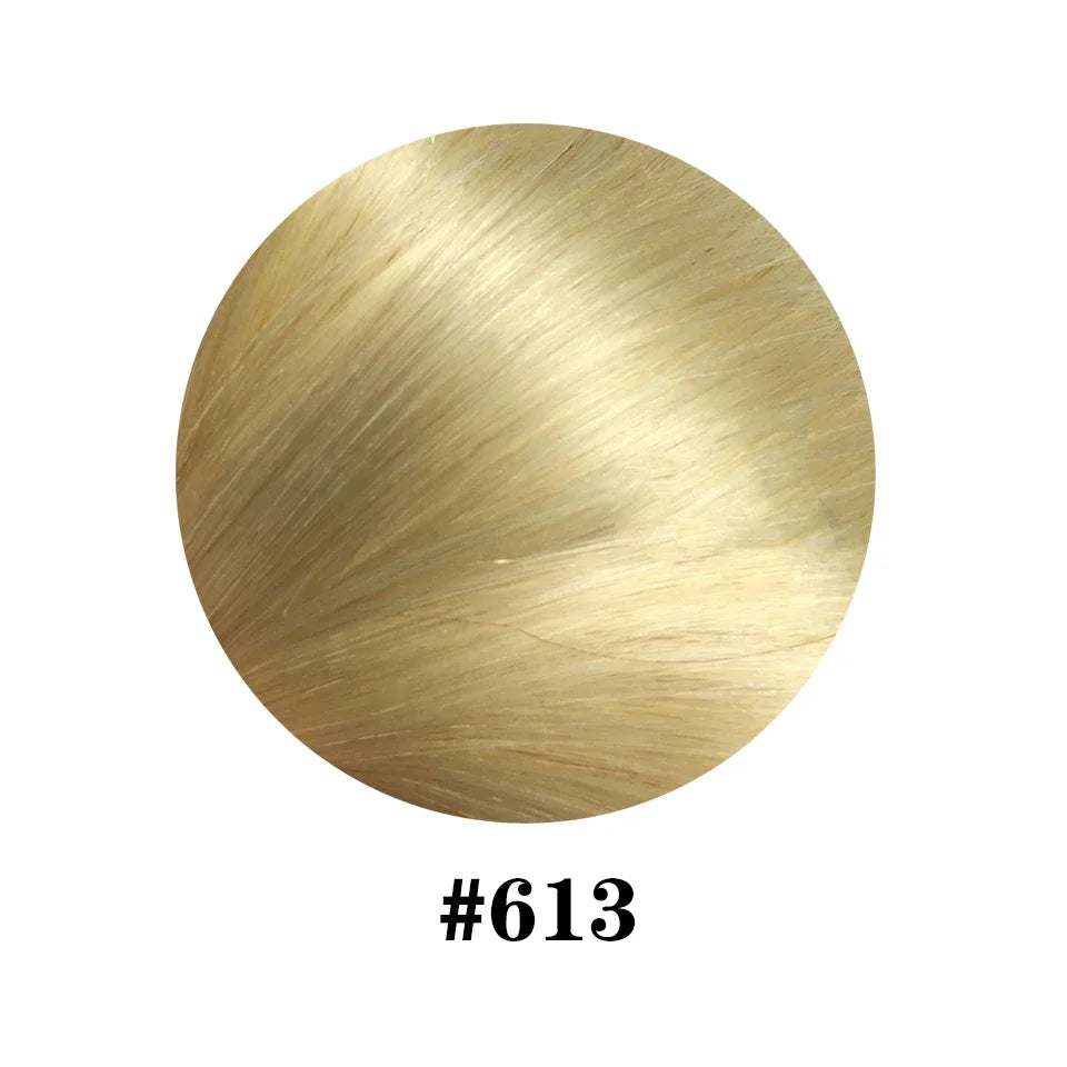 Natural Straight Remy 100% Human Hair Invisible Seamless Clips Ins