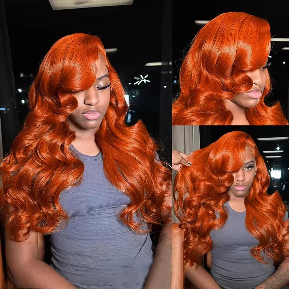 Orange Ginger Body Wave - 13X4, 13x6 HD Transparent Lace Front Glueless Human Hair Wig