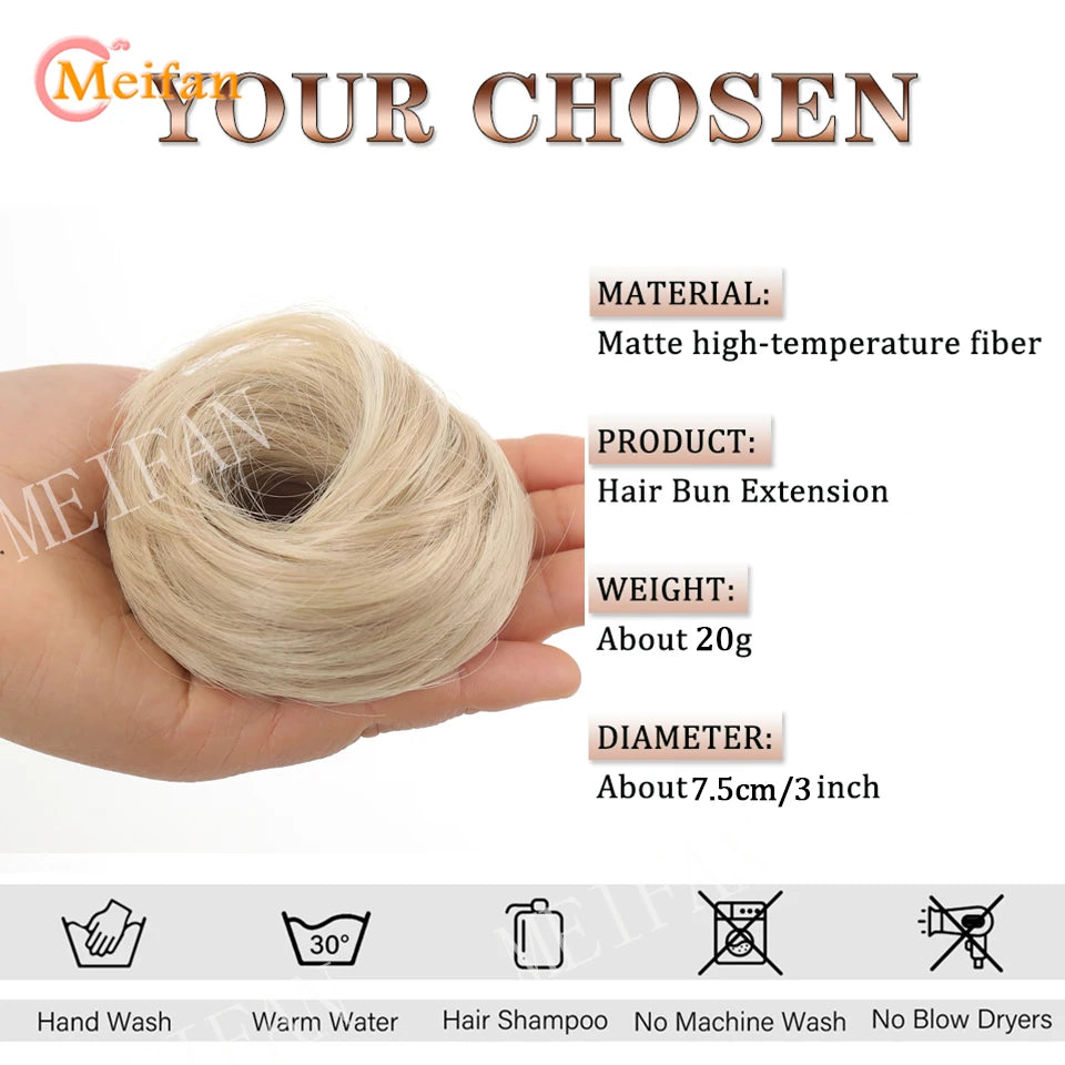 Synthetic Hair Bun with Elastic Band or Clip On - Various Options Available