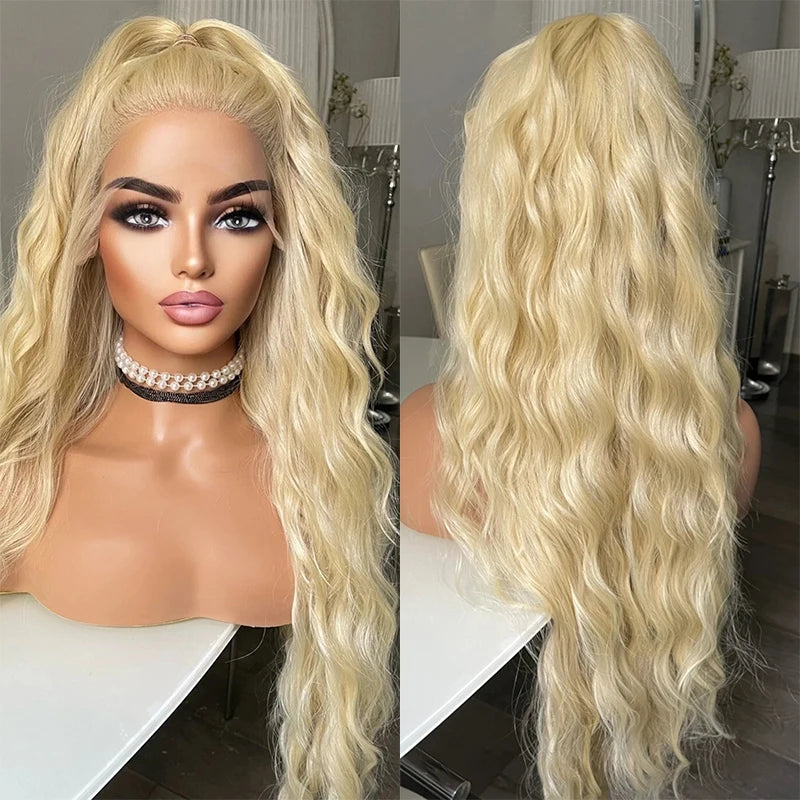 24 Inch Water Wave Synthetic Lace Front Pre Plucked Wigs - Various Colors Available