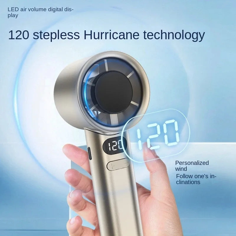 Mini Portable Handheld Fan , 120 Wind Speeds, USB Recharge
