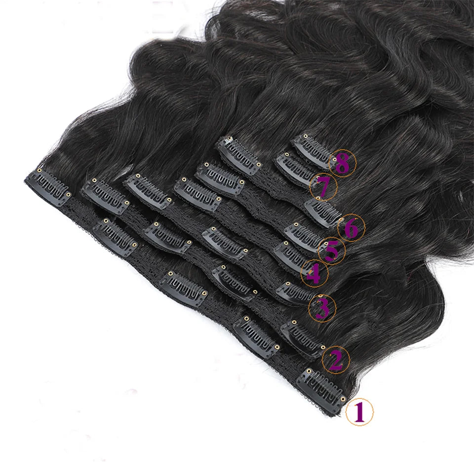 Body Wave Natural Color Remy Human Hair Clip Ins