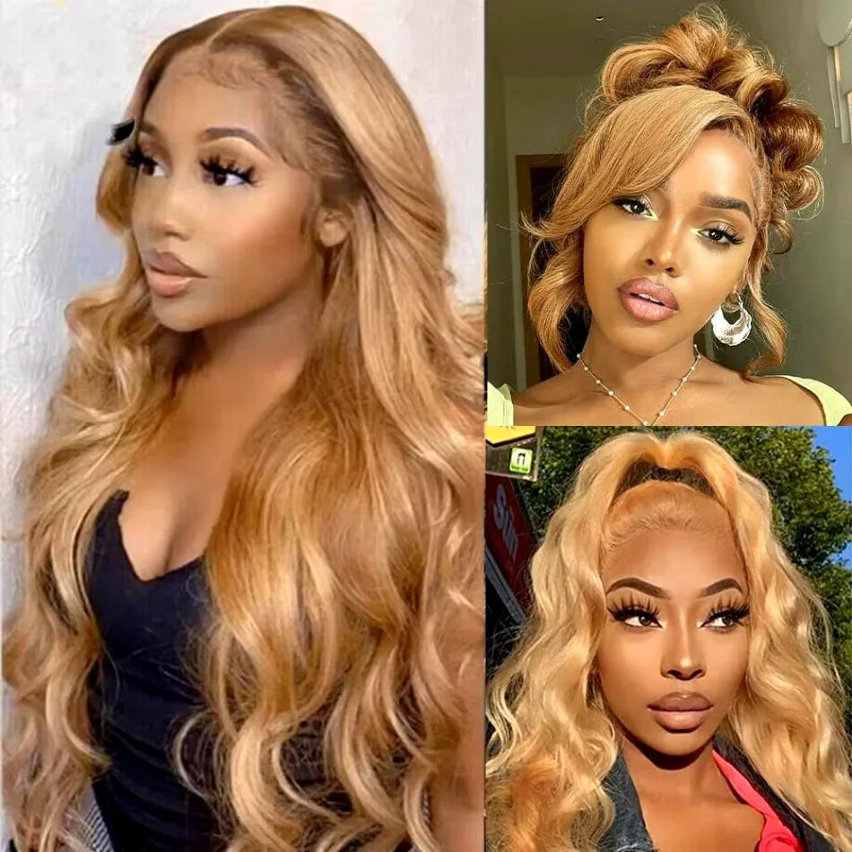 Body Wave Honey Blonde Human Hair HD Lace Frontal Wig