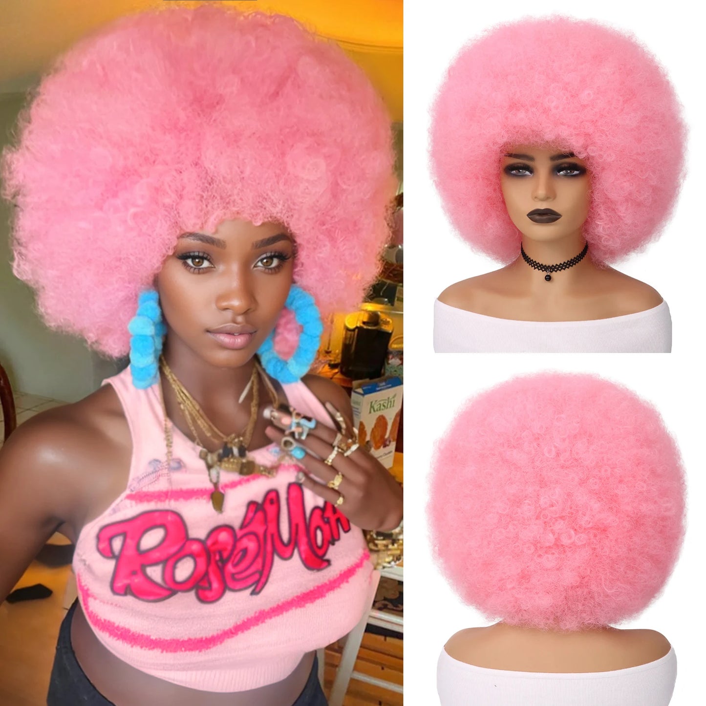 Afro Synthetic Wigs - Various Colors Available