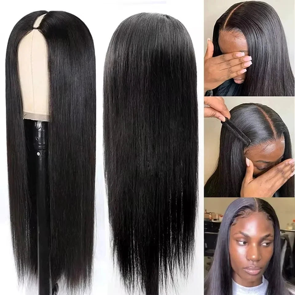 Straight U & V part Human Hair Wigs