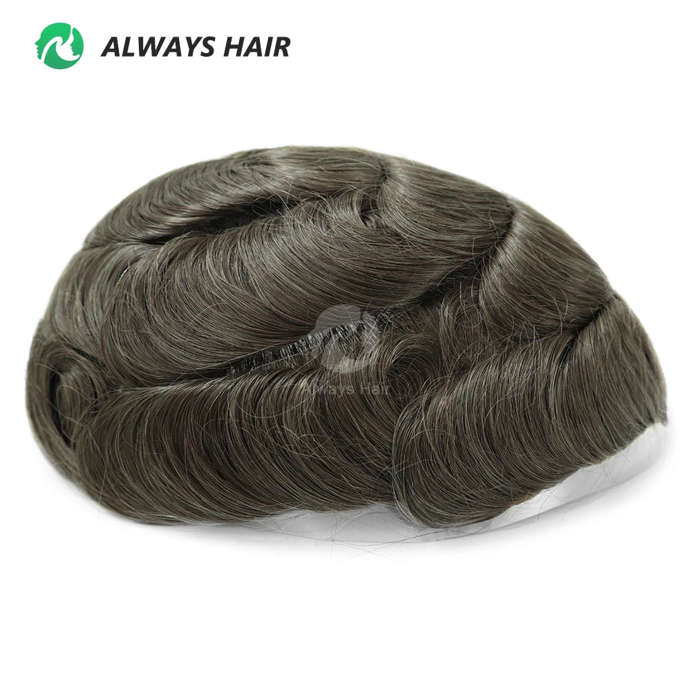 130% Density Indian Human Hair 0.10-0.12 Thickness Skin Men's Capillary Prothesis - Various Options Available