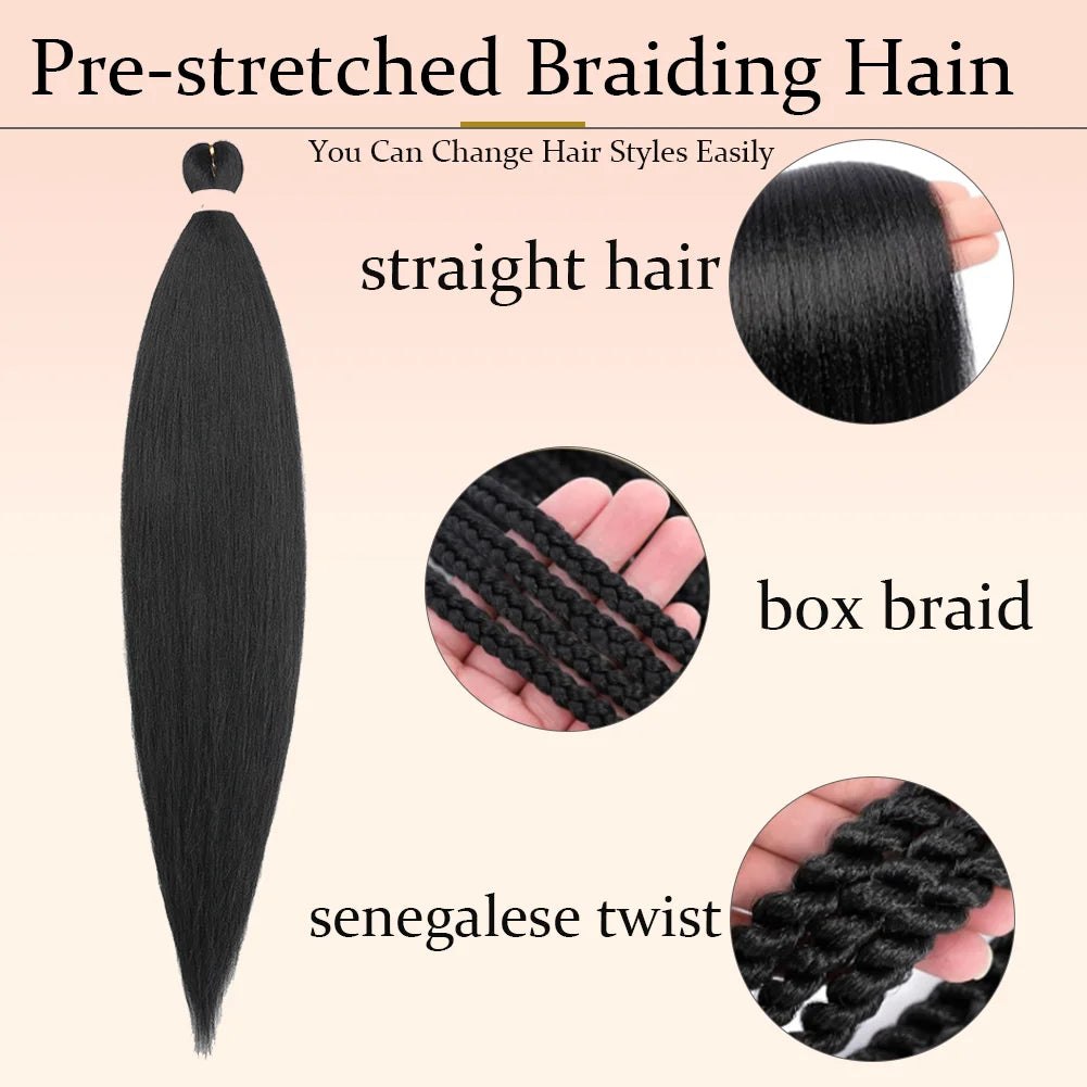 Synthetic Yaki 36Inch Pre-stretched Braiding Hair - Various Colors Available
