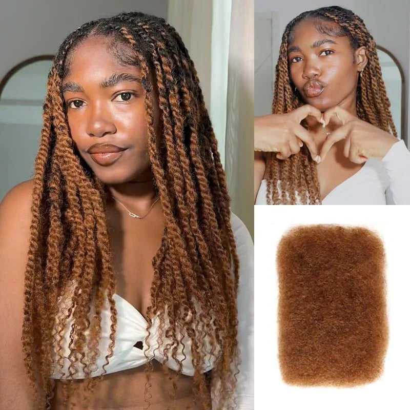 Afro Kinky Bulk Human Hair For Braiding (Lightweight) Various Colors Available
