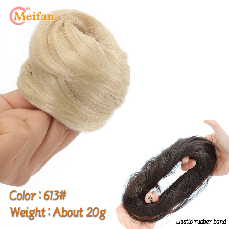 Synthetic Hair Bun with Elastic Band or Clip On - Various Options Available