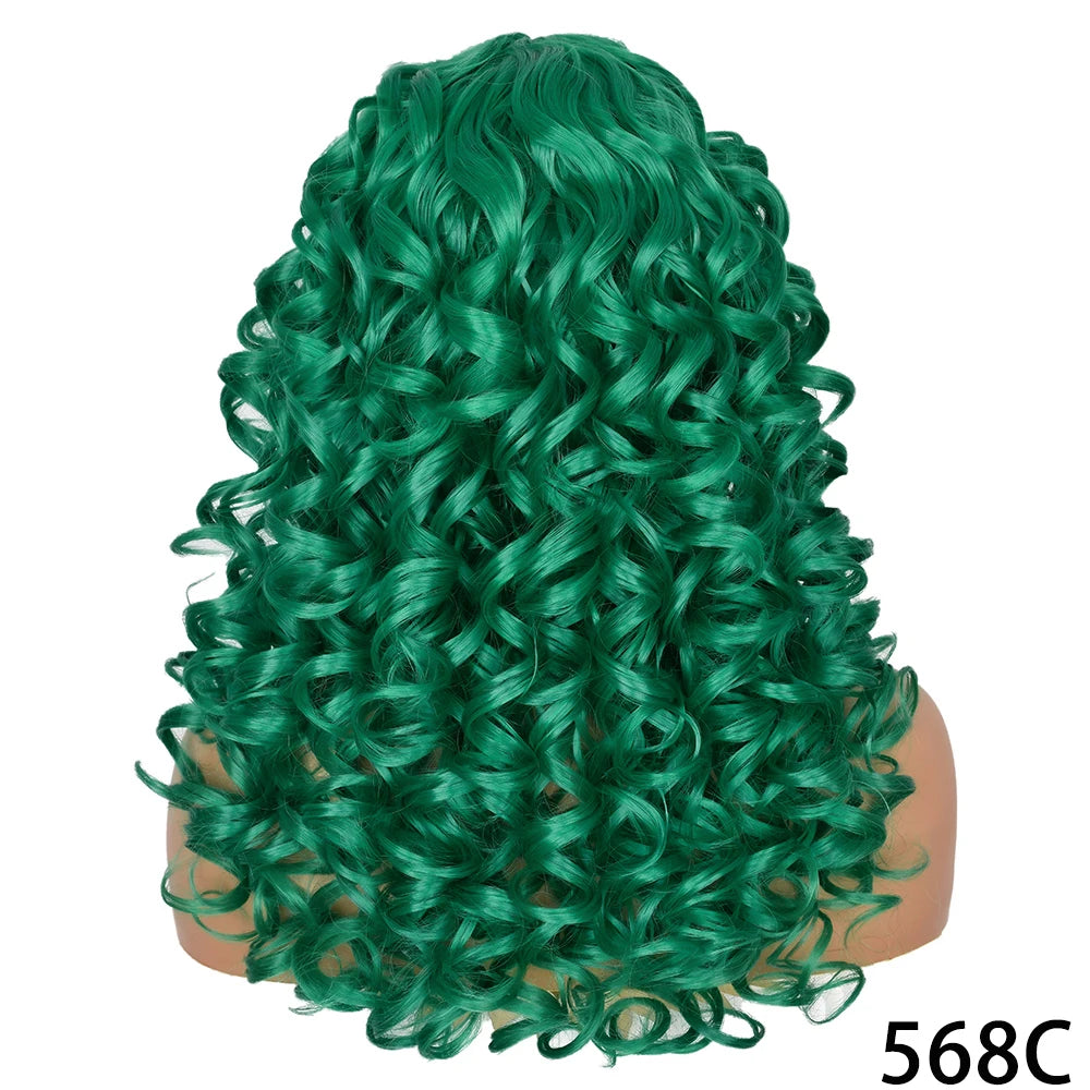 Synthetic Curly Wigs With Bangs - Various Colors Available