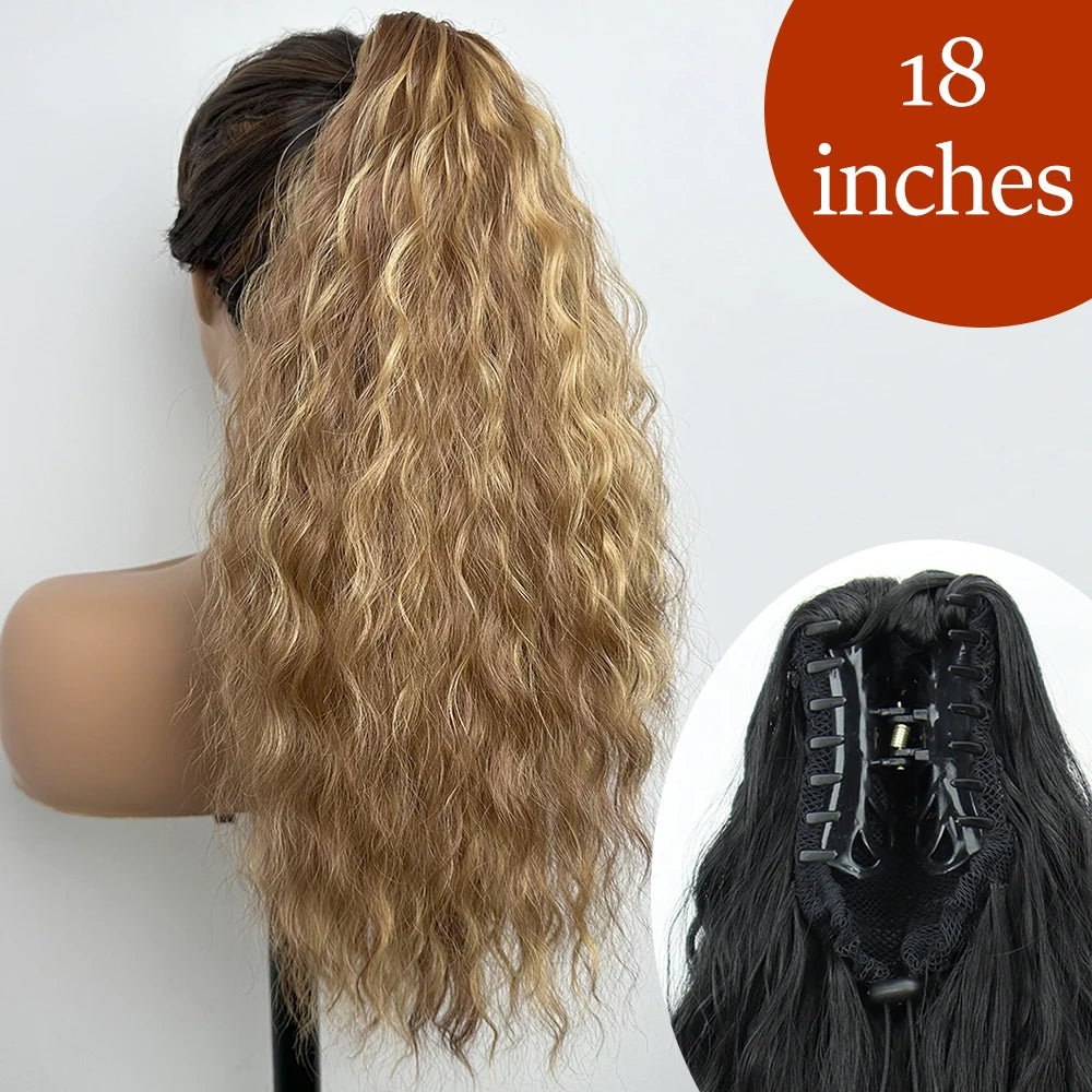 Synthetic Long Straight Claw Clip On 24Inch Ponytail
