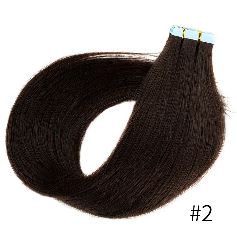 Straight Natural Remy Human Hair Tape Ins