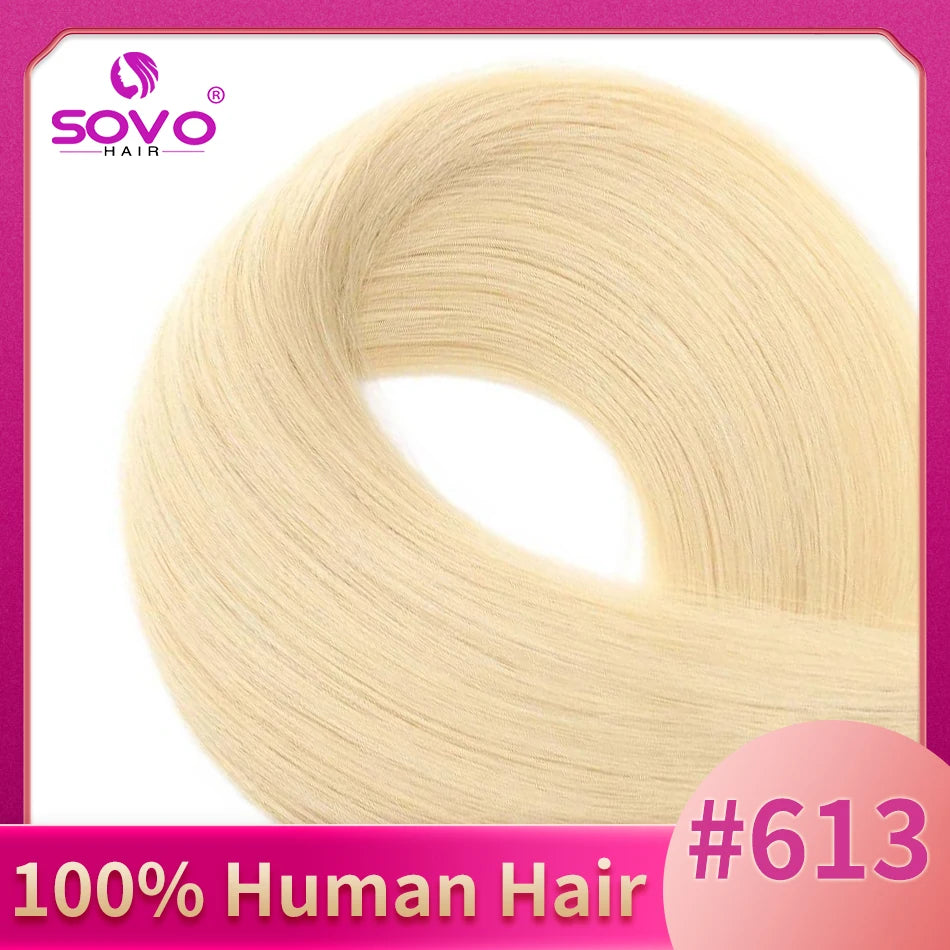 3 Pieces Bone Straight Human Hair Clip Ins