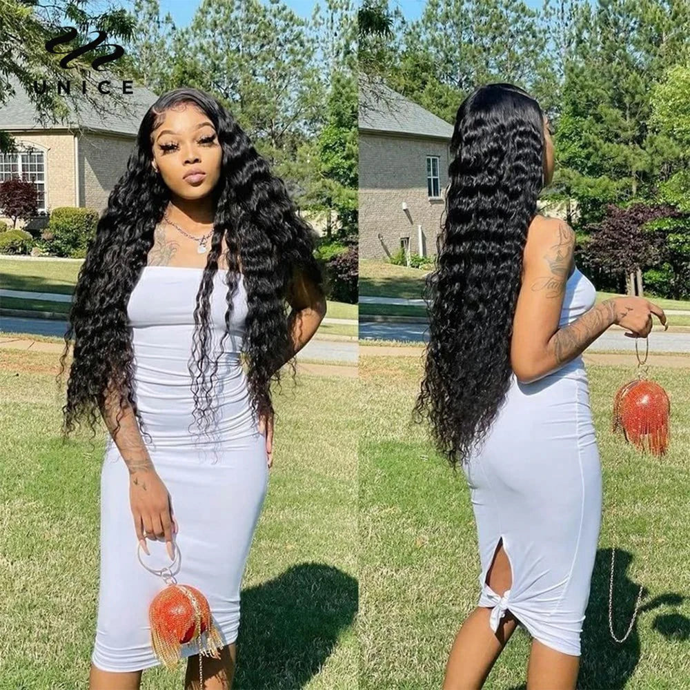 Peruvian Water Wave - 13x6 Transparent Lace Front Human Hair Glueless Wig