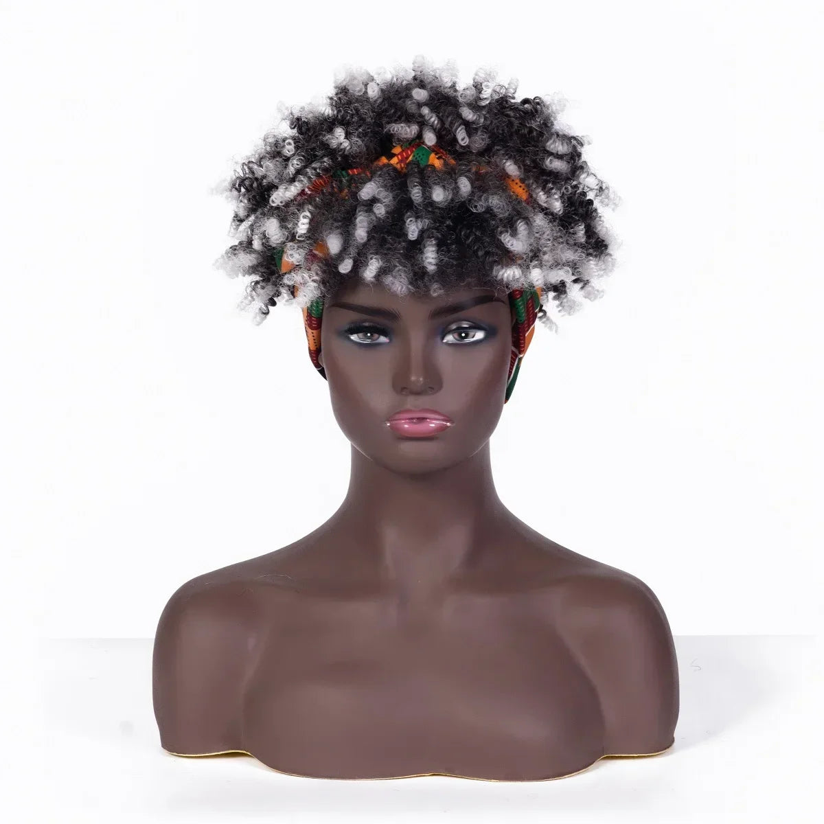 Synthetic Short Kinky Curly Headband Wigs - Various Colors Available