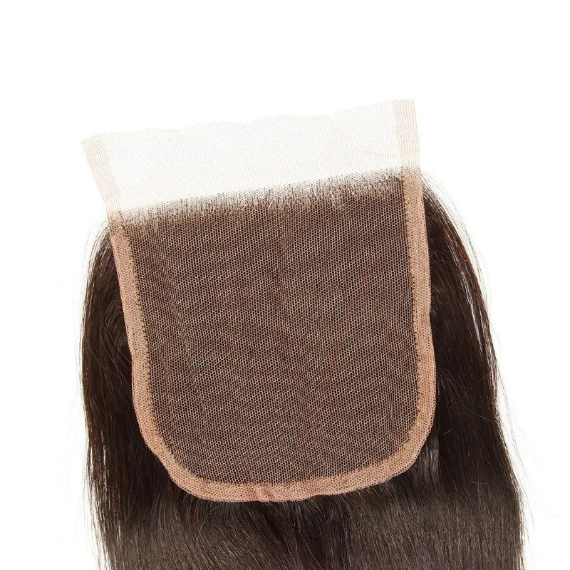 1B/99J (Natural & Burgundy Colors) 4X4 Lace Closure Raw Remy Human Hair With Baby Hair