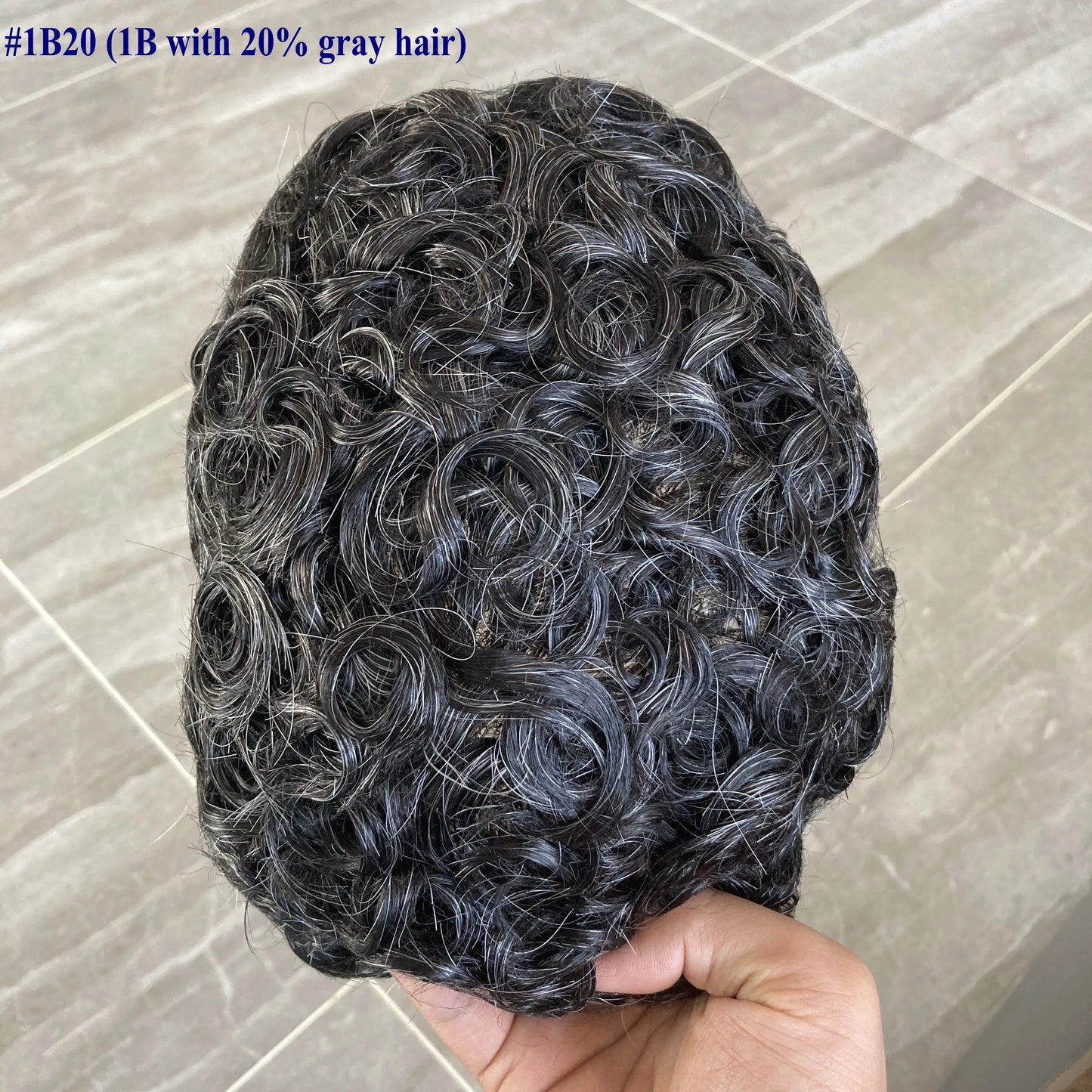 Full Skin Base 20mm Curly Human Hair- Durable Prosthesis System With Natural Frontline - Various Colors Available