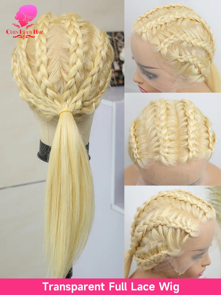 Blonde Bone Straight - 360 Pre Plucked Full Lace Frontal Human Hair Wig