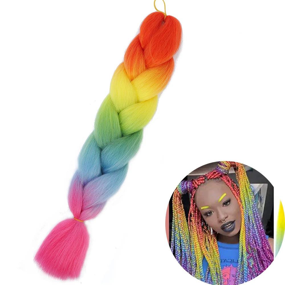 24" Synthetic Yaki Jumbo Braiding Hair - Various Colors Available