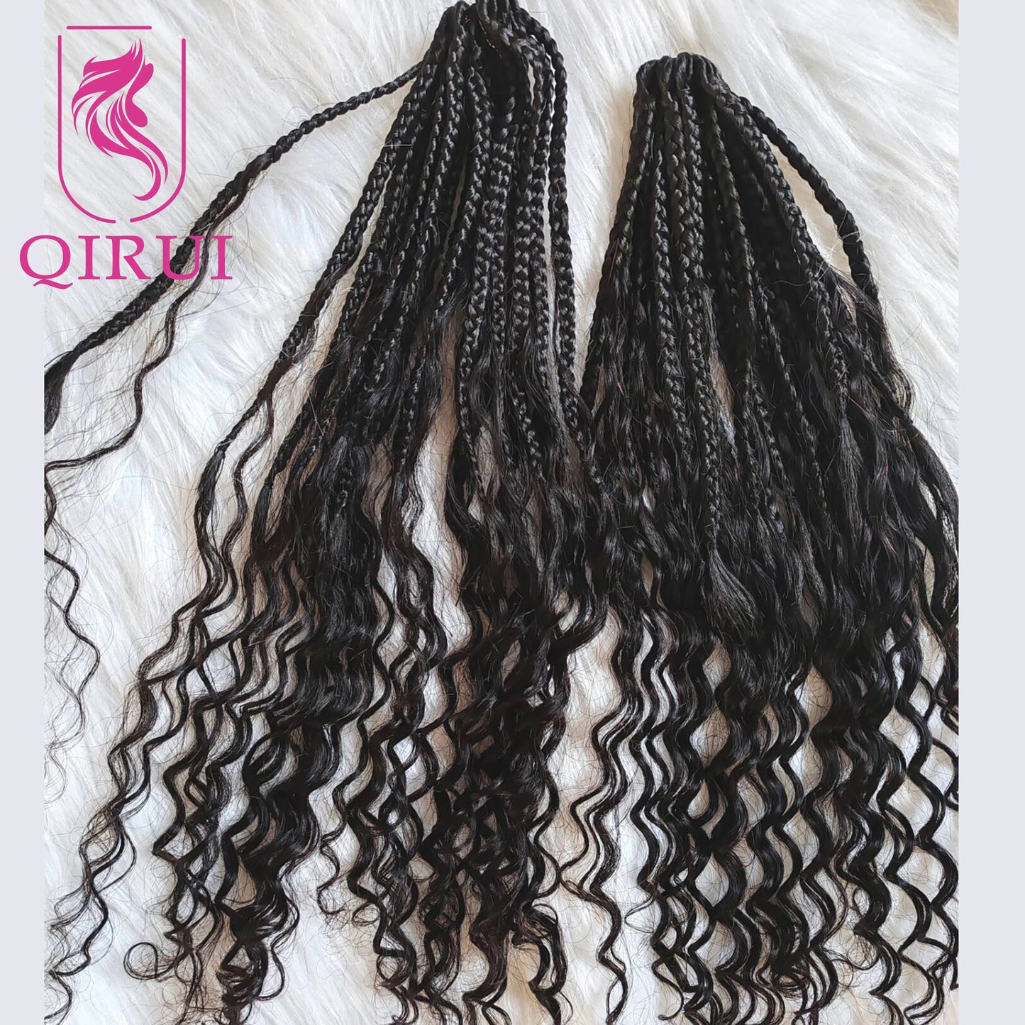 Crochet Boho Curly Human Hair Braids - Pre Looped