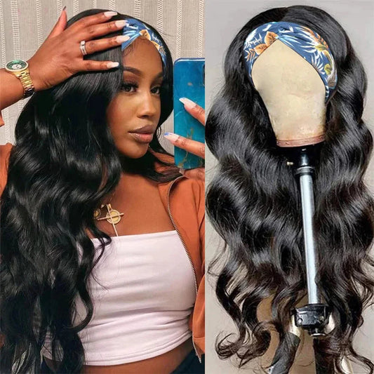 Body Wave Human Hair Headband Wig